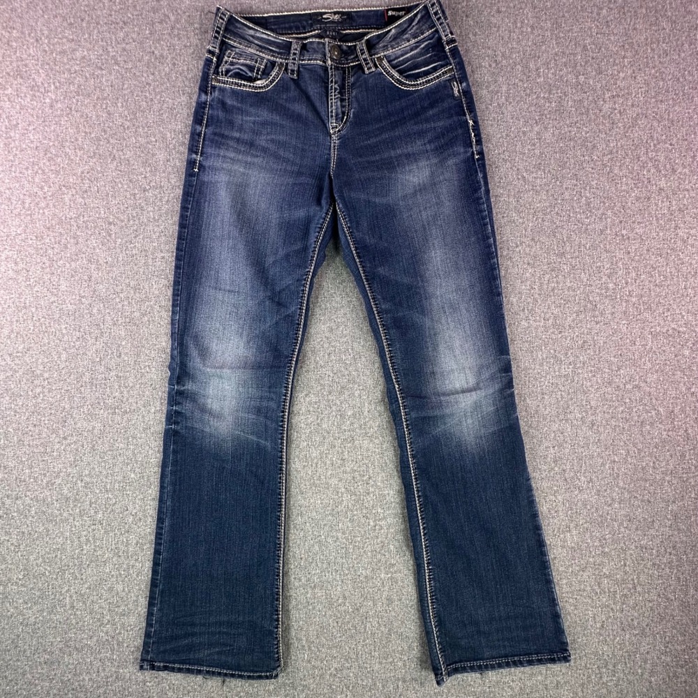 Silver Jeans Co. Jeans Womens 29 Suki High Boot Blue Super Stretch Dark Wash